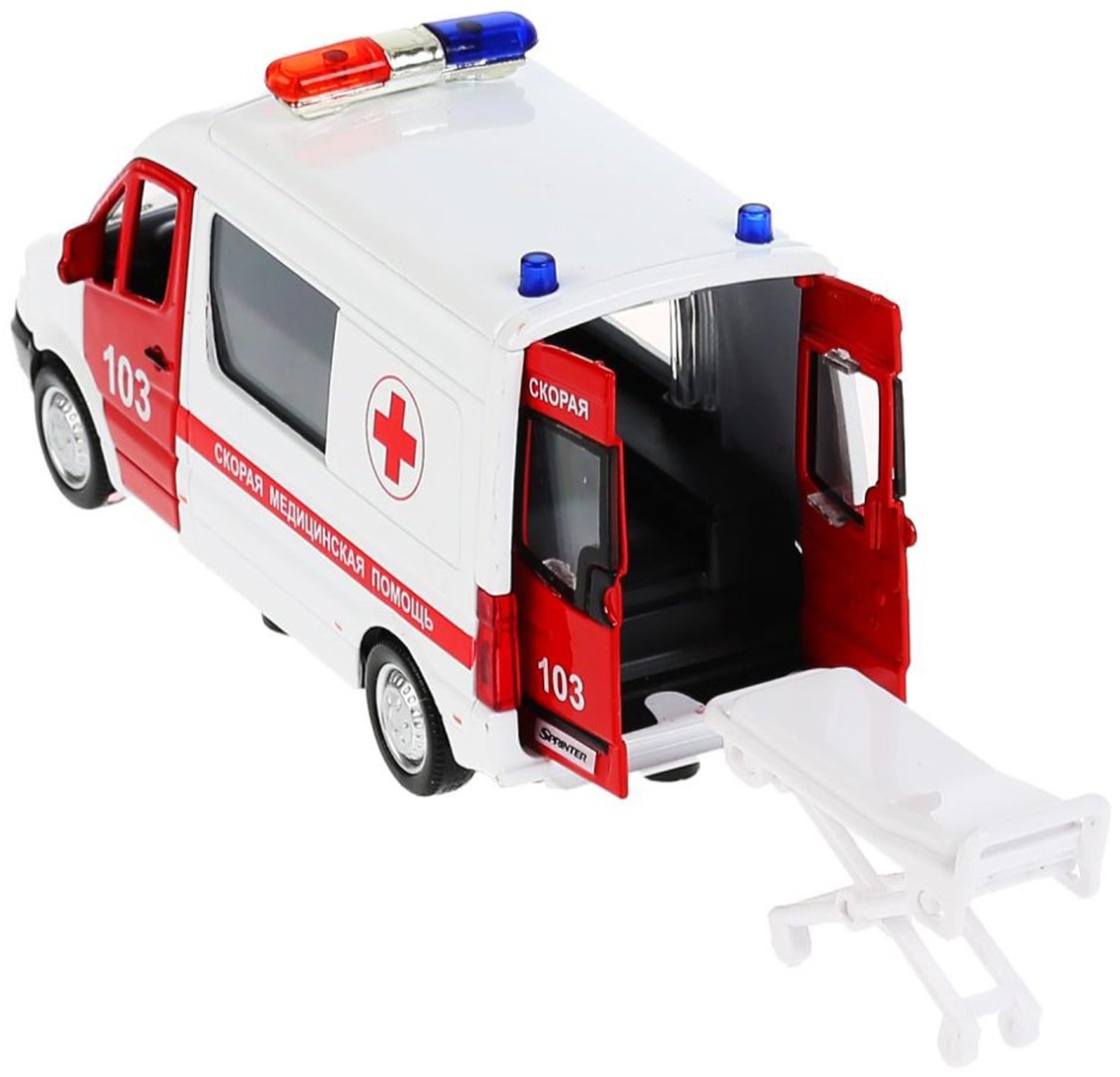 Технопарк Mercedes-Benz Sprinter Скорая SPRINTERVAN-14AMB-WH, металл, белый