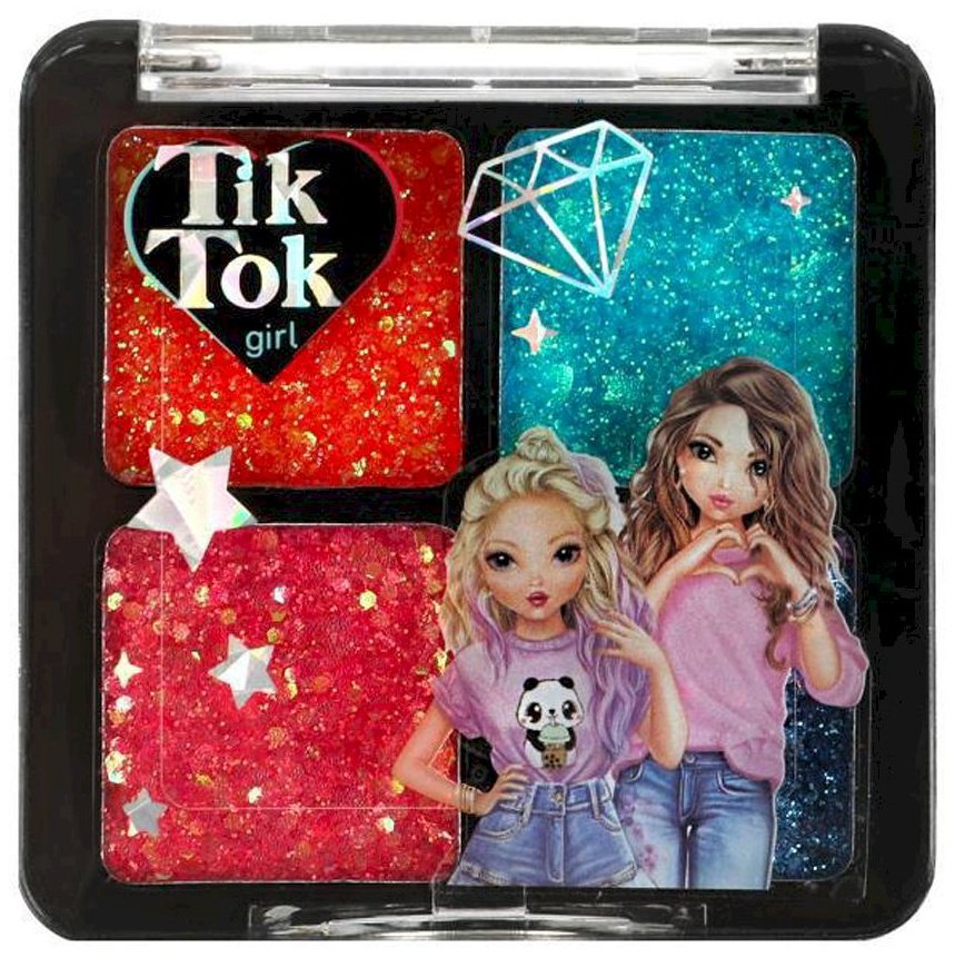 Tik Tok Girl GLOW Super Style.&nbsp;Тени для век с блёстками 4 цвета, №1 тени 5+ купить,NaN