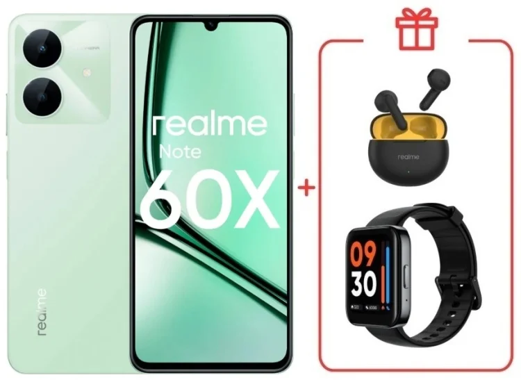 Смартфон Realme Note 60x 4/128GB Wilderness Green + подарок купить,NaN