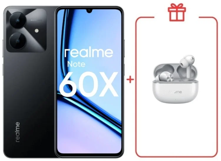 Смартфон Realme Note 60x 3/64GB Marble Black + подарок купить,NaN