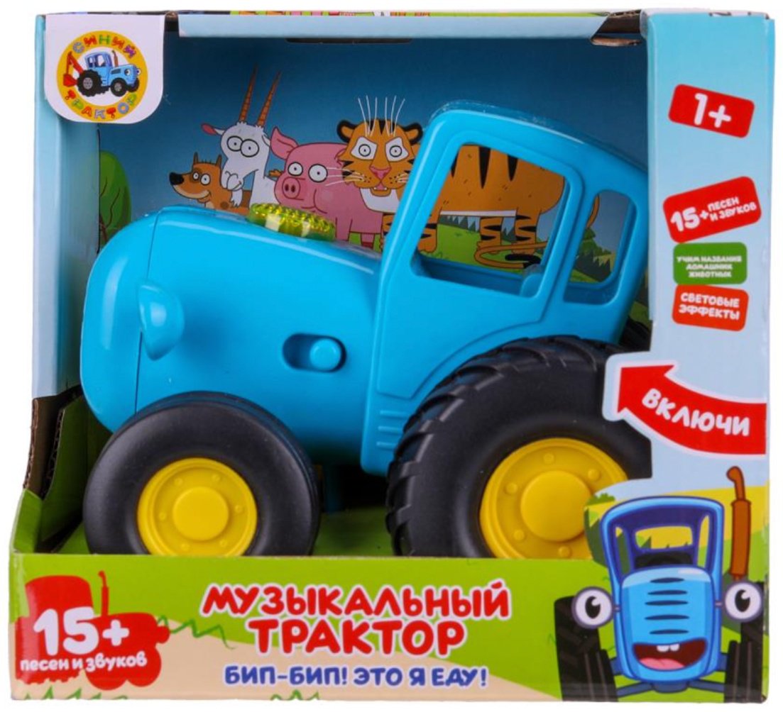 Каталка Синий трактор Музыкальный Трактор, 15 песен, звуков купить,0