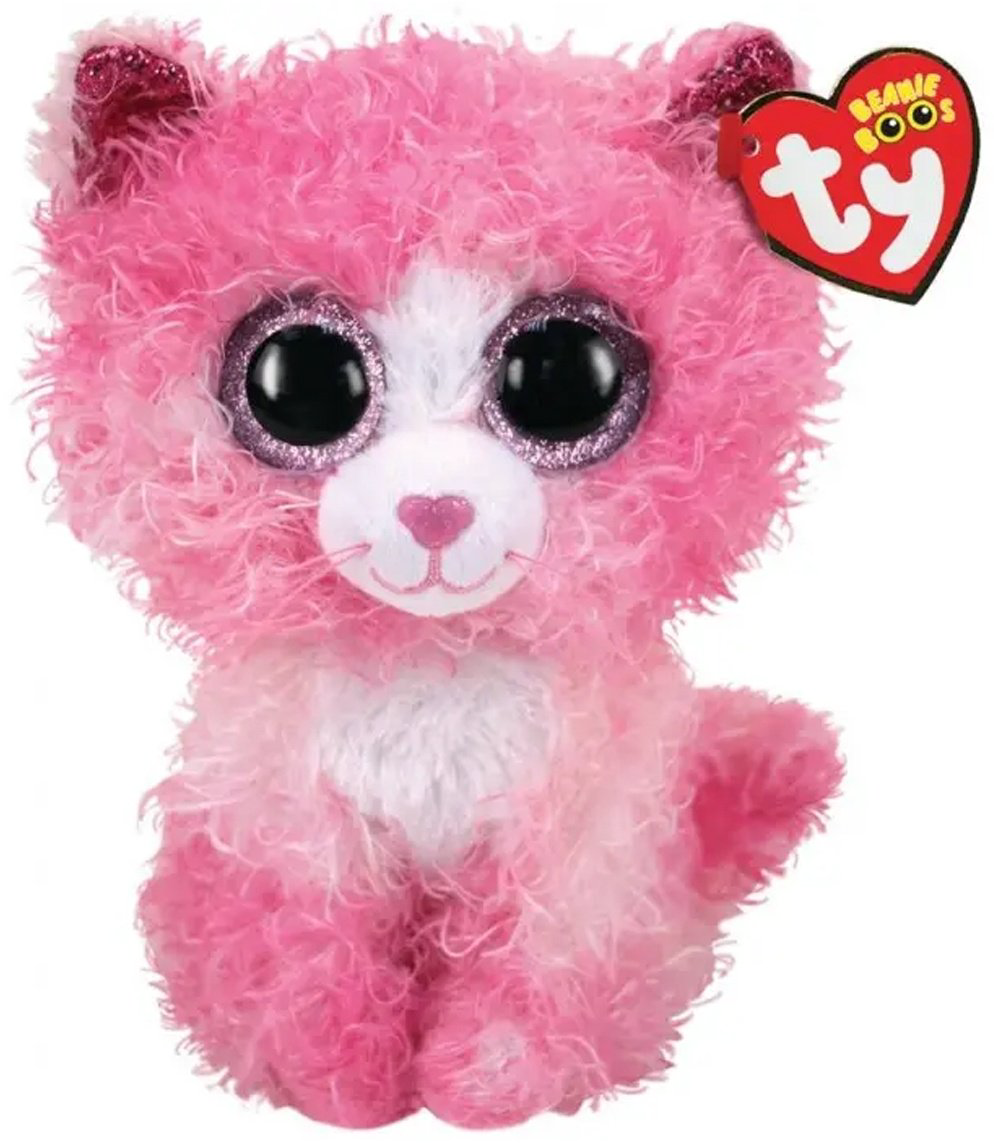 Мягкая игрушка TY Котик, высота 25 см, розовый купить,NaN