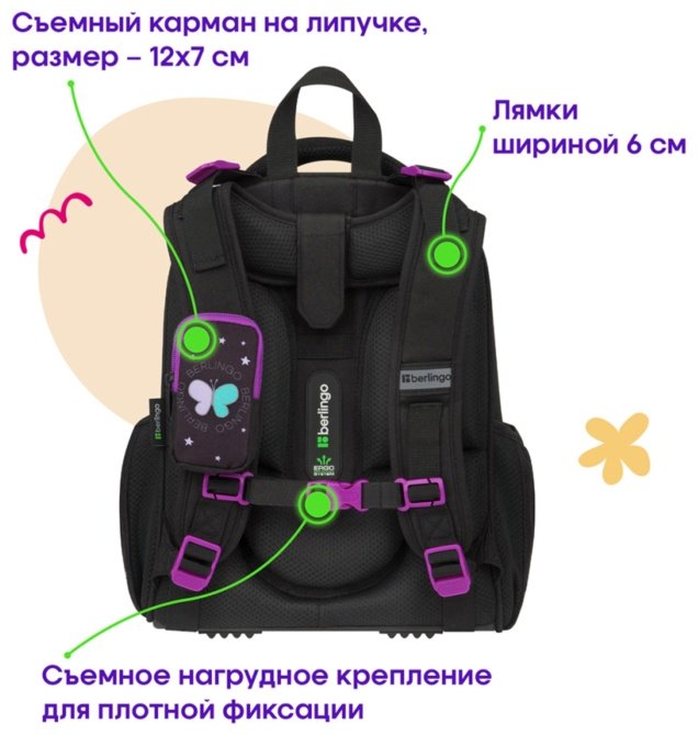 Рюкзак Berlingo RU-EX-1001 полиэстер, EVA черный купить,0