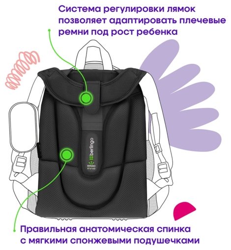 Рюкзак Berlingo RU-EX-1002 полиэстер, EVA черный купить,0