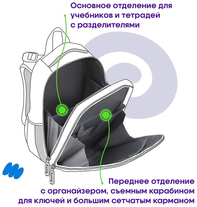 Рюкзак Berlingo RU-EX-1002 полиэстер, EVA черный купить,NaN