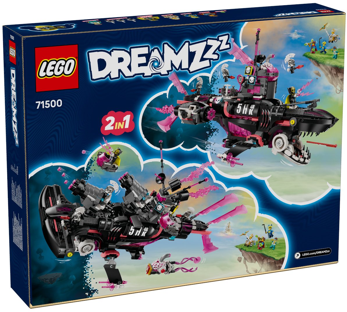 Конструктор LEGO Кошмарная сумбарина-акула DREAMZzz, деталей 1413 шт