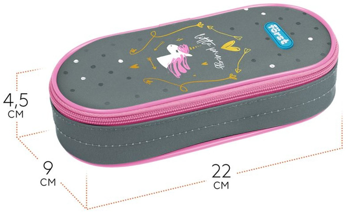 Пенал Forst Little princess FT-PF-062401, застежка молния, серый купить,NaN
