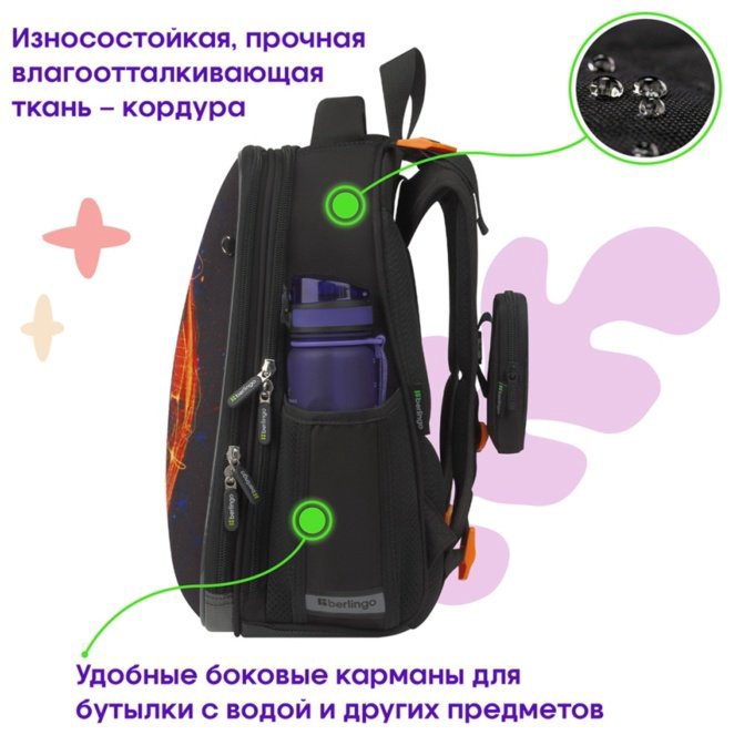 Рюкзак Berlingo RU-EX-1004 EVA, нейлон черный купить,NaN