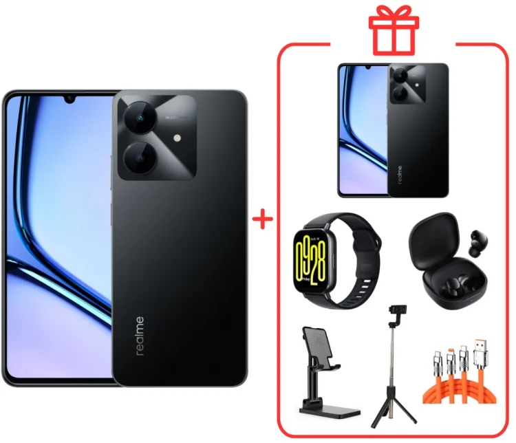 Смартфон Realme Note 60x 3/64GB Marble Black + подарок купить,NaN