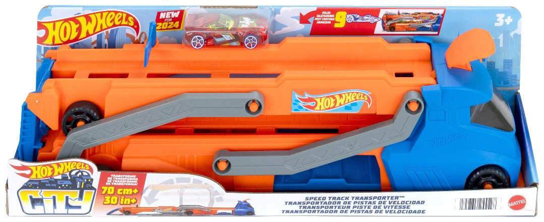 Автотранспортер Hot Wheels Мега Тягач для скоростных машин HYT830, пластик, мультиколор