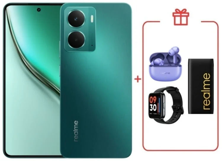Смартфон Realme P3 5G 8/256GB зеленый + подарок  купить,NaN