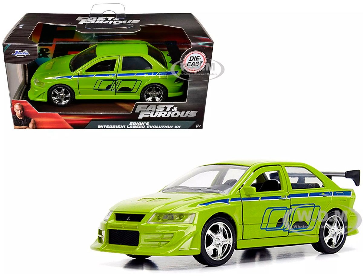 Легковая Jada Toys 2002 Mitsubishi Lancer EVO VII 99789, металл, зеленый