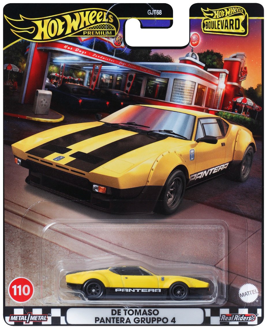 Легковая Hot Wheels De Tomaso Pantera GTS Gruppo 4 GJT68/HRT75, металл, желтый купить,0