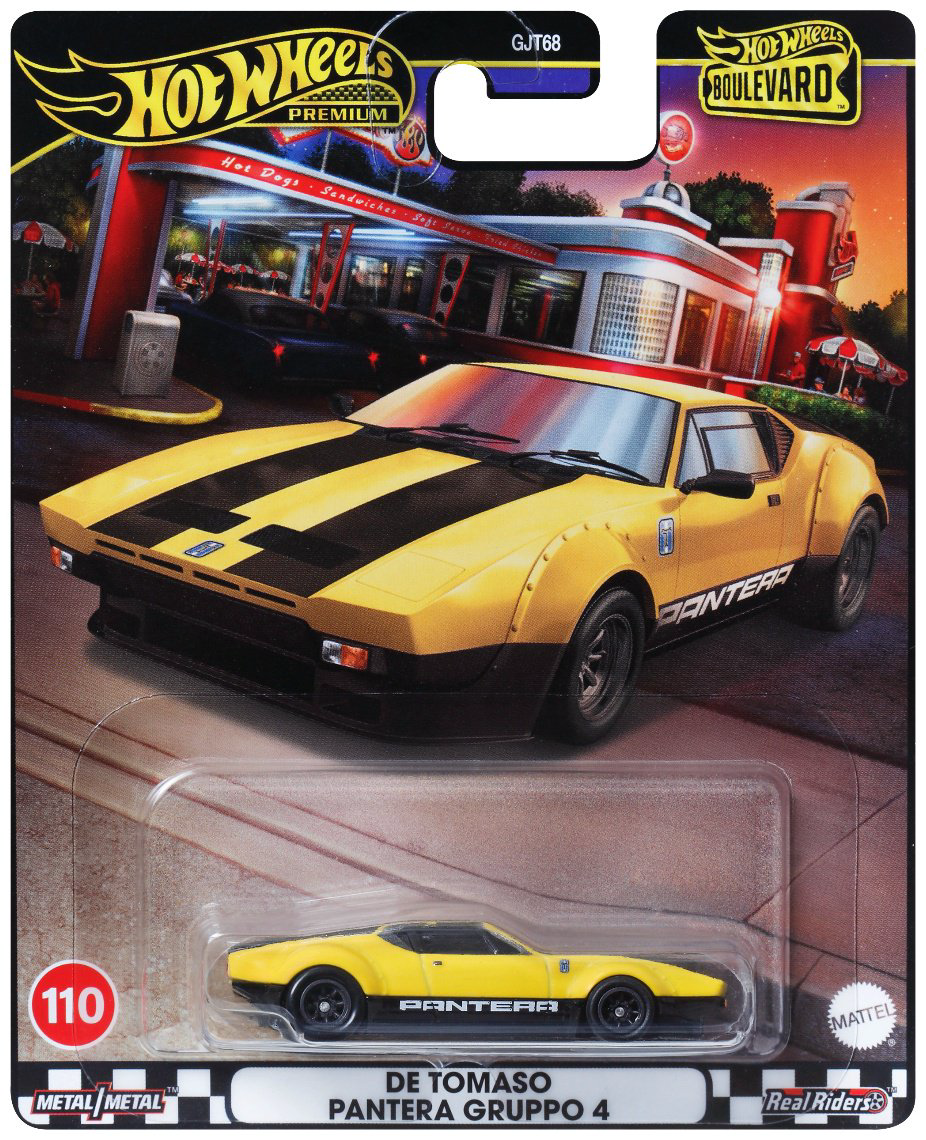 Легковая Hot Wheels De Tomaso Pantera GTS Gruppo 4 GJT68/HRT75, металл, желтый купить,NaN