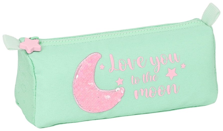 Пенал SAFTA Love you to the moon 842340742, застежка молния, зеленый