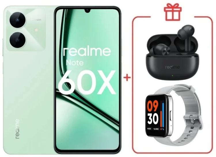 Смартфон Realme Note 60x 4/128GB Wilderness Green + подарок купить,NaN