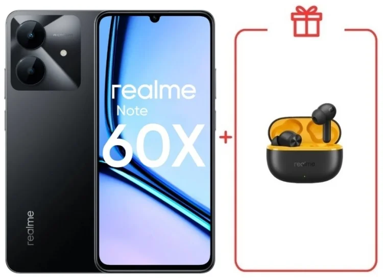 Смартфон Realme Note 60x 3/64GB Marble Black + подарок купить,NaN