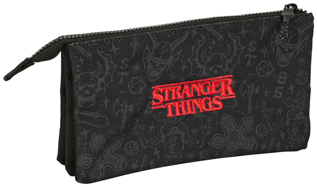 Пенал-косметичка SAFTA Stranger Things 812387744, застежка молния, черный купить,NaN