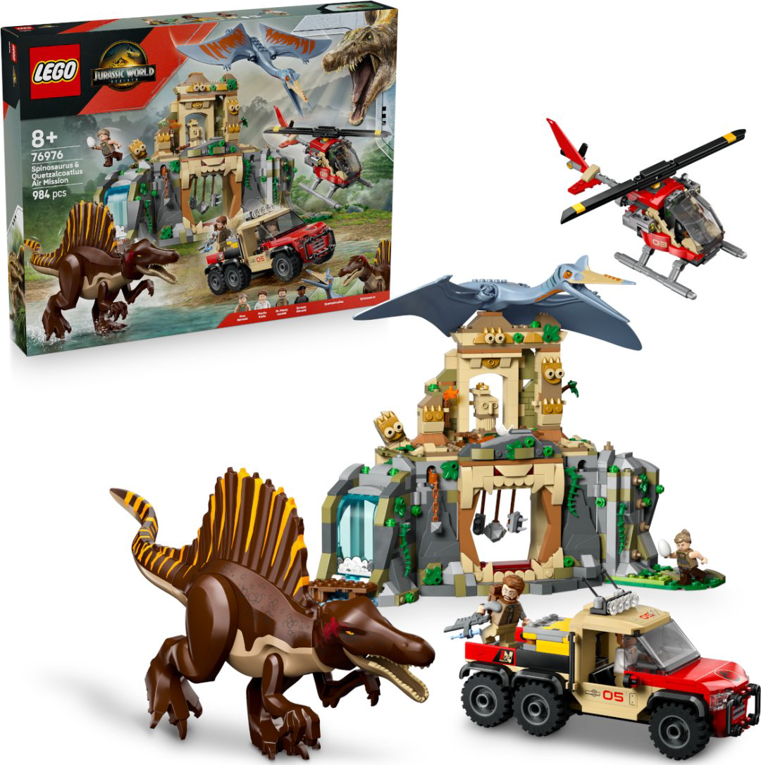 Конструктор LEGO Воздушная миссия Спинозавра и Кетцалькоатля Jurassic World, деталей 984 шт купить,NaN