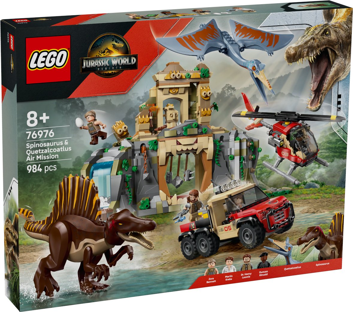 Конструктор LEGO Воздушная миссия Спинозавра и Кетцалькоатля Jurassic World, деталей 984 шт купить,NaN