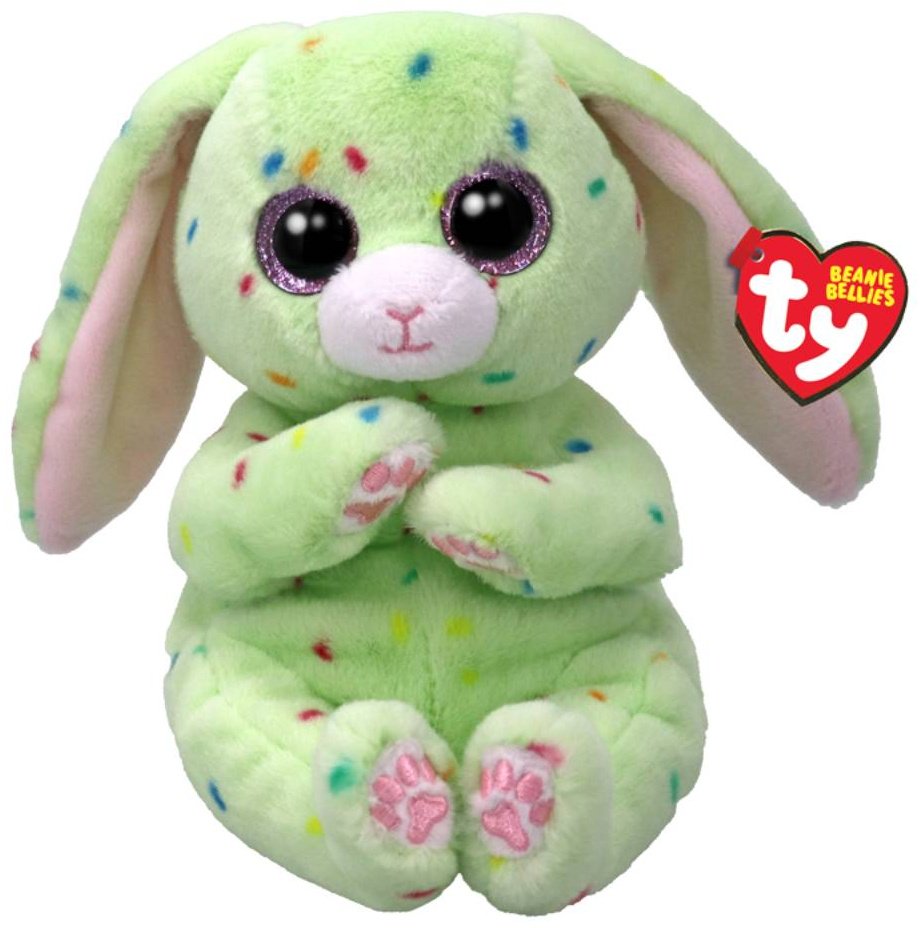 Мягкая игрушка TY кролик Ферн, высота 15 см, зеленый