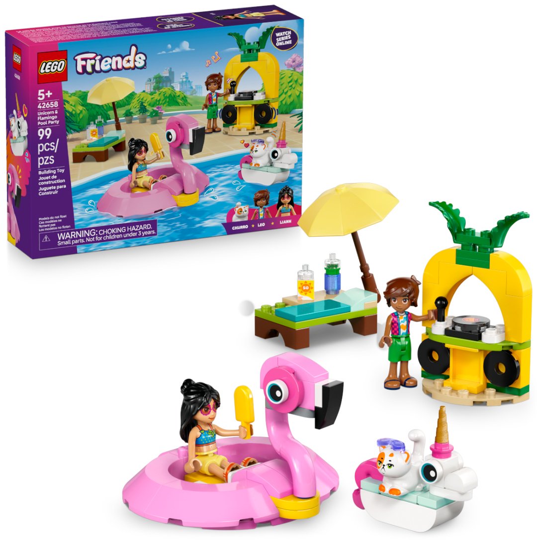 Конструктор LEGO Веселье в бассейне с единорогом и фламинго Friends, деталей 99 шт купить,NaN