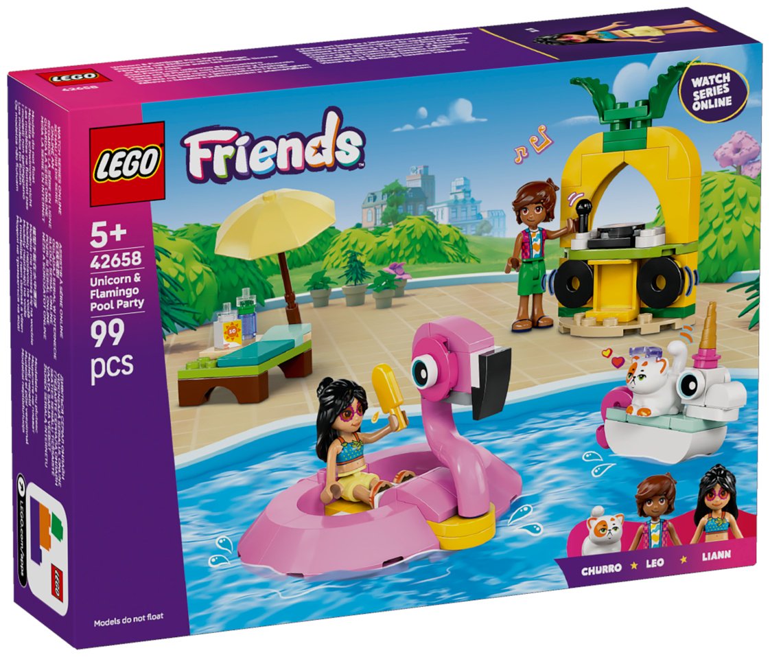 Конструктор LEGO Веселье в бассейне с единорогом и фламинго Friends, деталей 99 шт купить,NaN