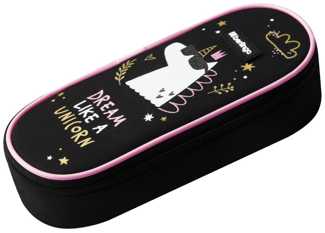 Пенал-футляр Berlingo Dream Like A Unicorn PF-EXM-1103, застежка молния, черный