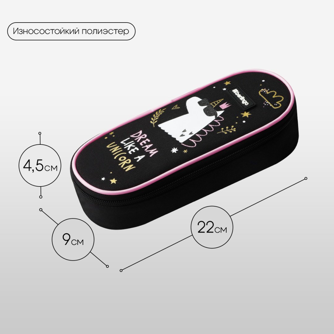Пенал-футляр Berlingo Dream Like A Unicorn PF-EXM-1103, застежка молния, черный - ForteMarket Пенал-футляр Berlingo Dream Like A Unicorn PF-EXM-1103, застежка молния, черный купить,0
