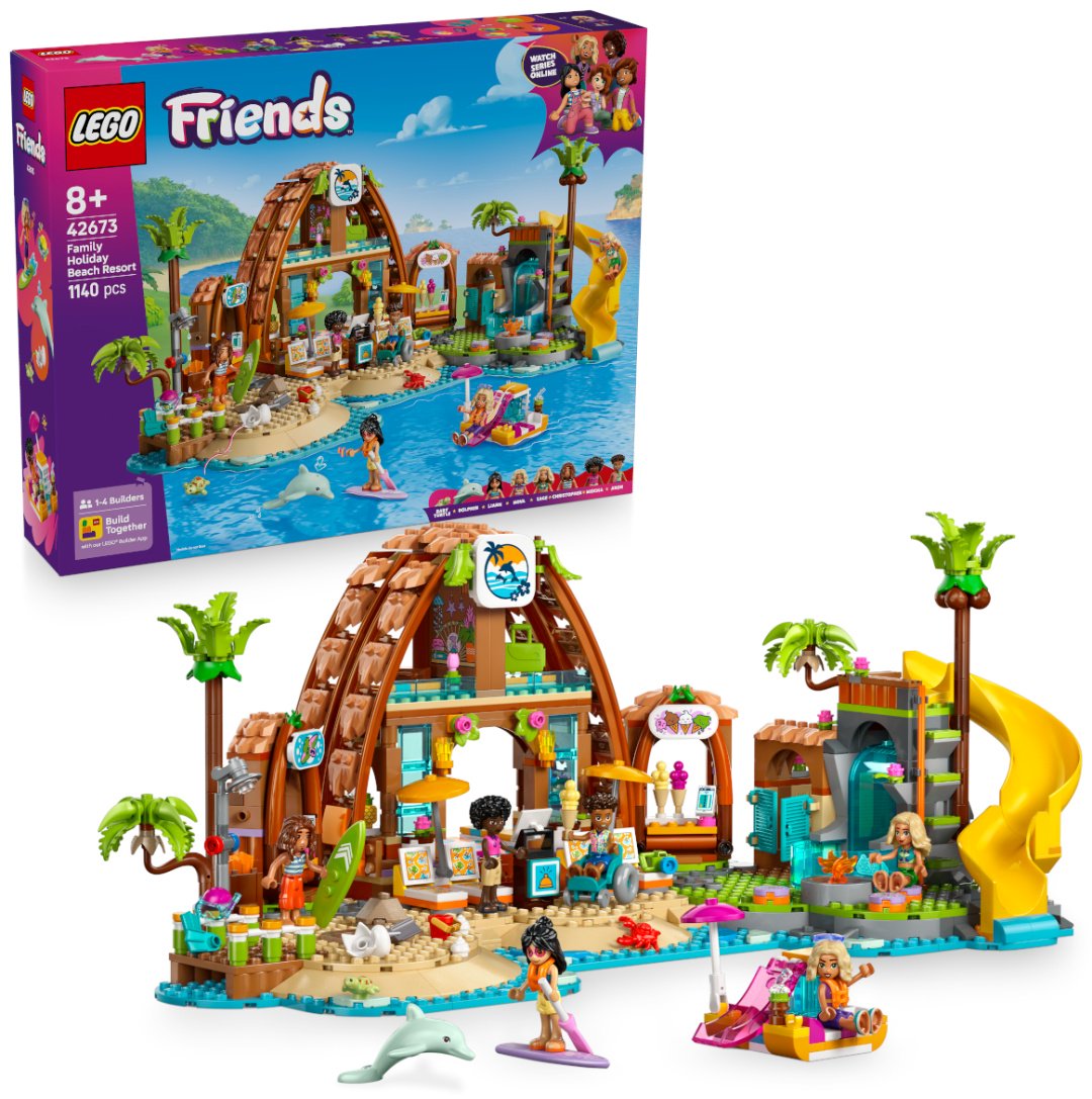 Конструктор LEGO Семейный отдых на пляжном курорте Friends, деталей 1140 шт
