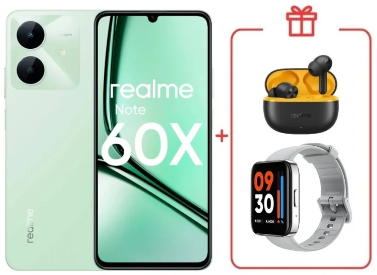 Смартфон Realme Note 60x 4/128GB Wilderness Green + подарок купить,NaN