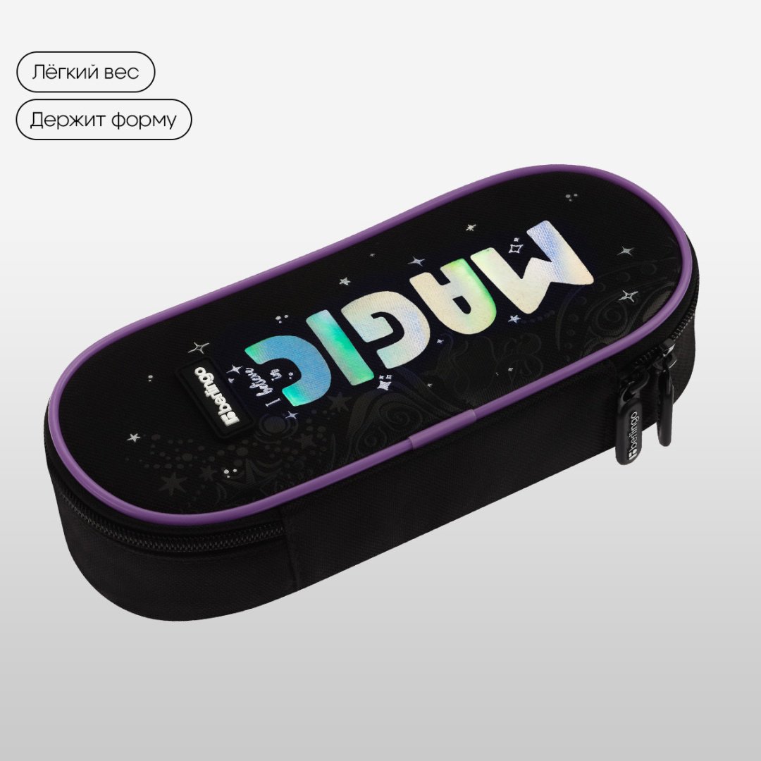 Пенал-футляр Berlingo Purple Magic PF-EXPL-1103, застежка молния, черный купить,0