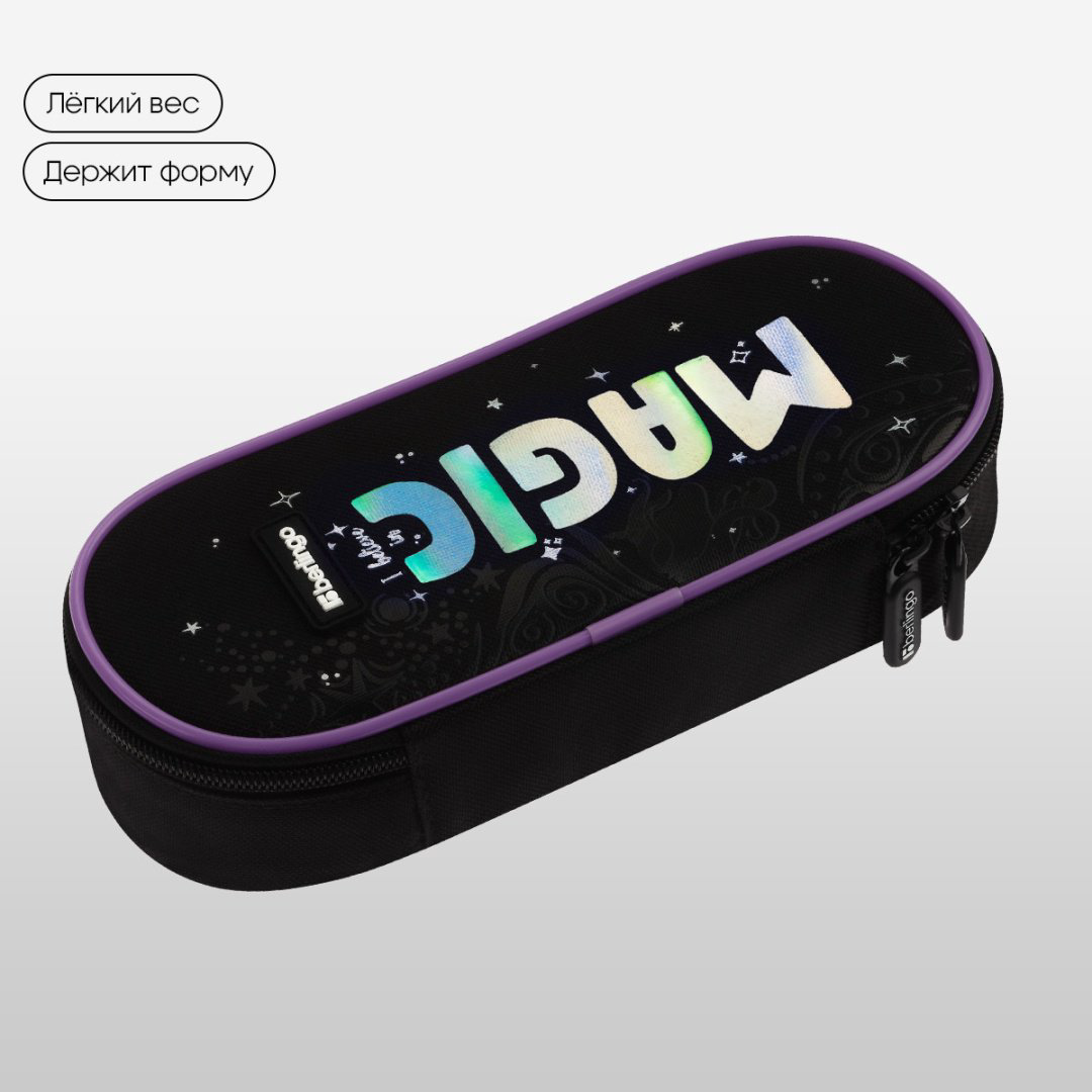 Пенал-футляр Berlingo Purple Magic PF-EXPL-1103, застежка молния, черный купить,NaN