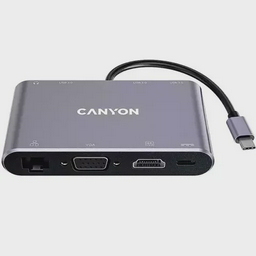 Адаптер Canyon DS-14 8 in 1 USB C Grey