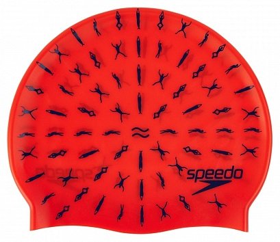 Шапочка Speedo 8-08386B966 с рисунком красный
