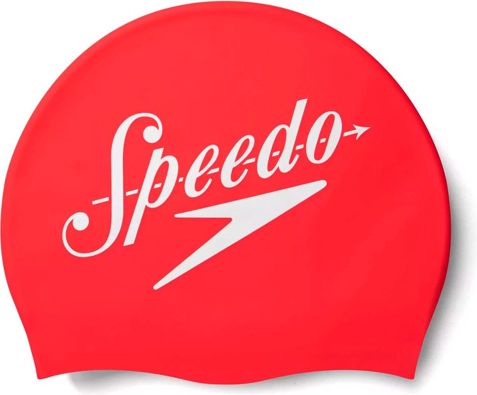 Шапочка Speedo Slogan Print, 8-0838514614 красный, белый размер: универсальный
