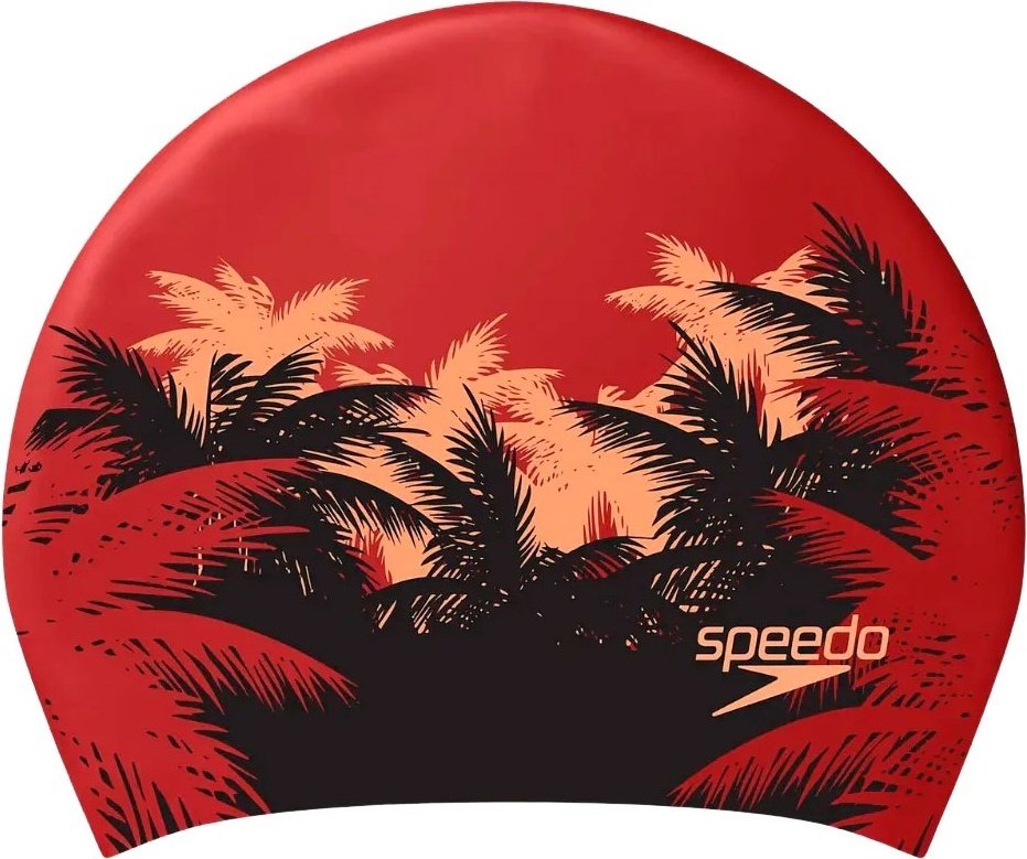 Шапочка Speedo Hair Printed Cap 8-1130614615 красный универсальный