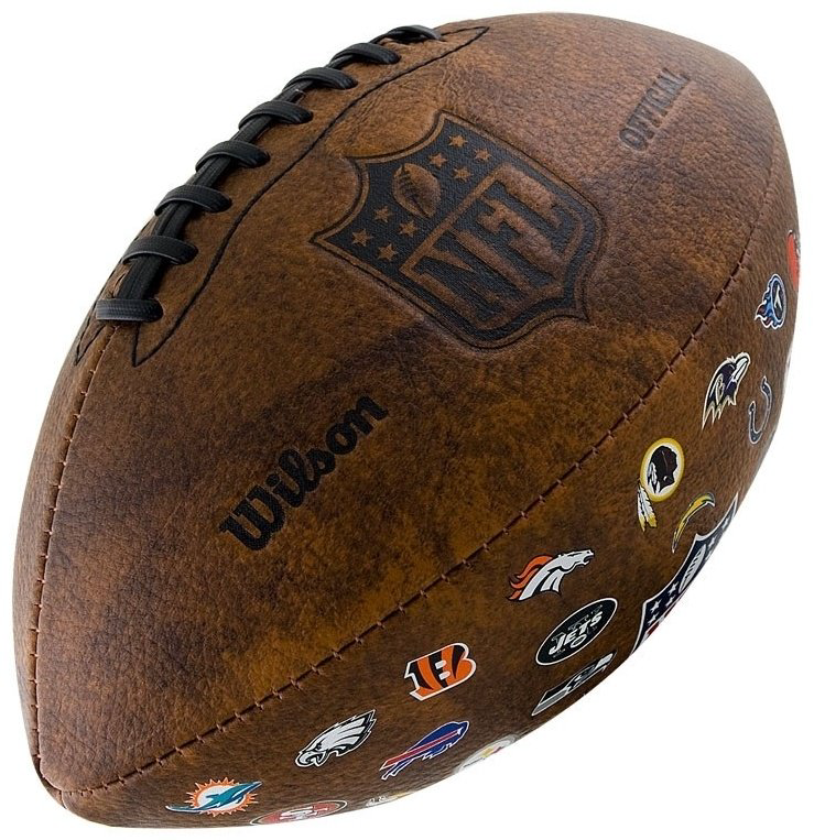 Мяч Wilson NFL 32 Team Logo Standard WTF1758XBNF32 для американского футбола размер one size купить,NaN