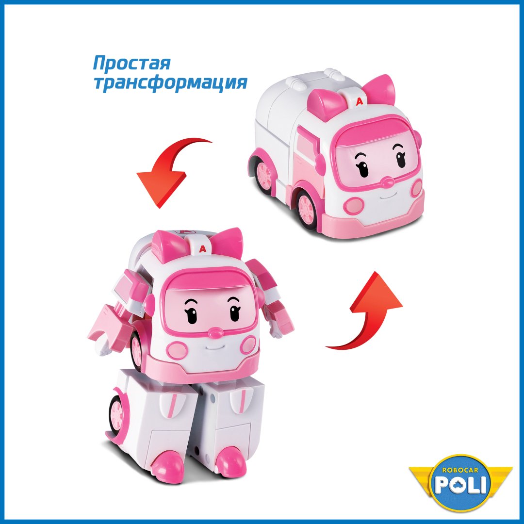 Трансформер Poli Robocar Эмбер, высота 11 см - ForteMarket Трансформер Poli Robocar Эмбер, высота 11 см купить,0