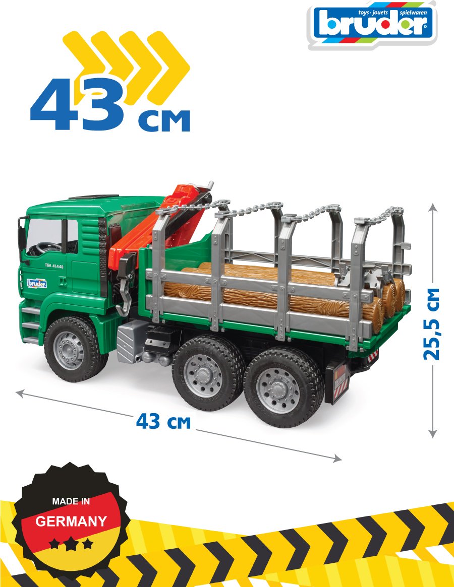 Грузовая Bruder Лесовоз 02-769, Abs-пластик, зеленый, белый купить,0
