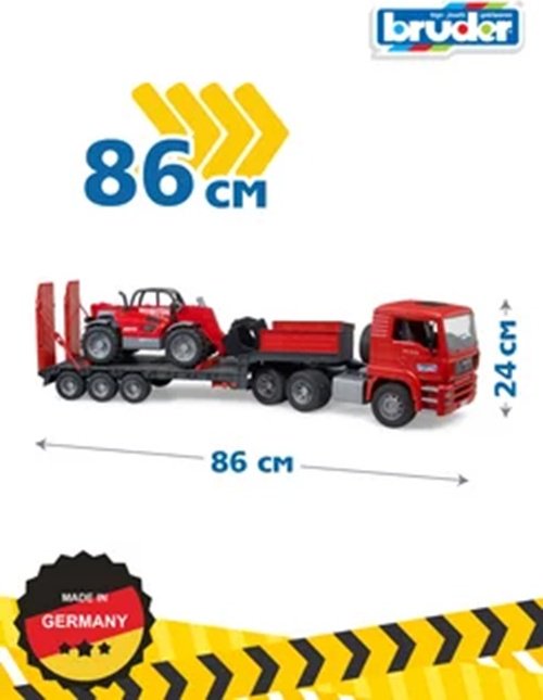 Спецтехника Bruder Грузовик MAN с погрузчиком Manitou черный, красный