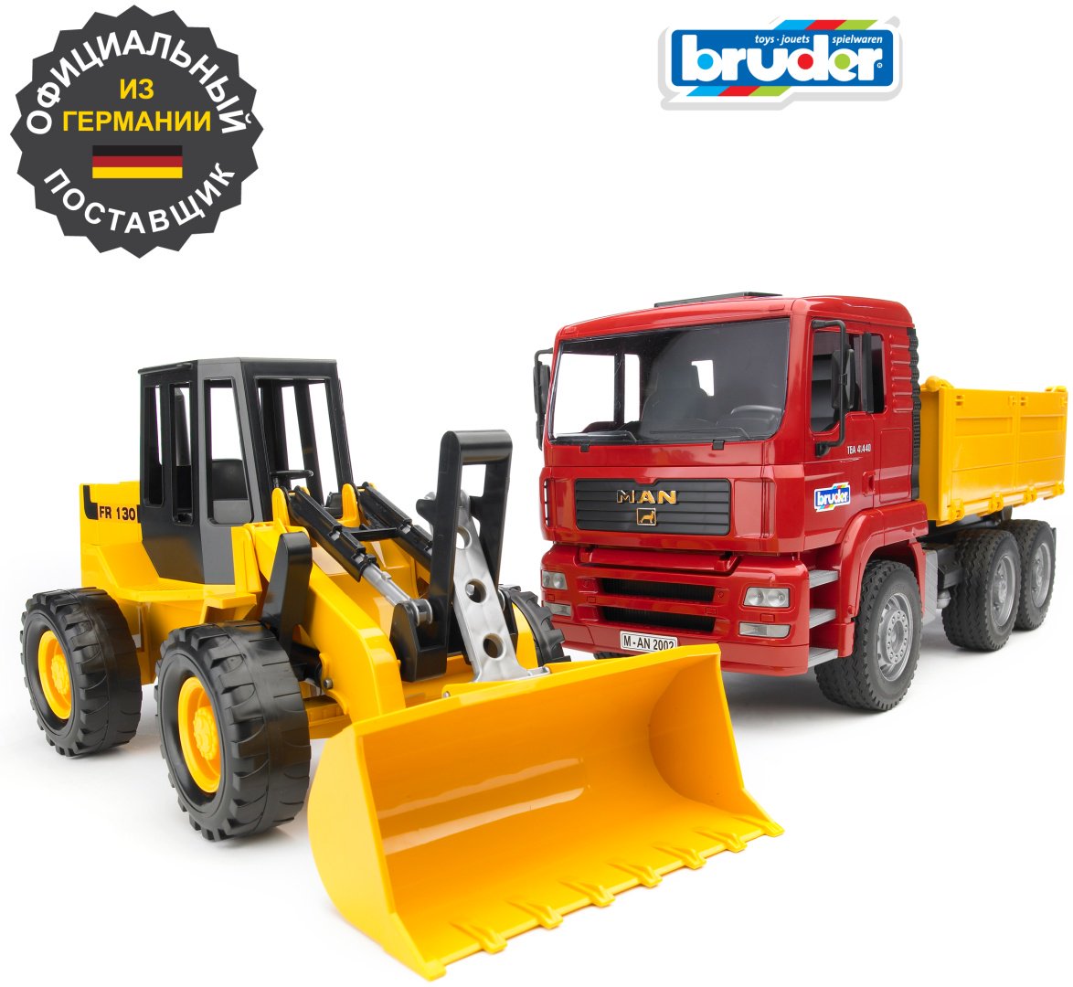 Грузовая Bruder Самосвал 02-752, Abs-пластик, красный, желтый