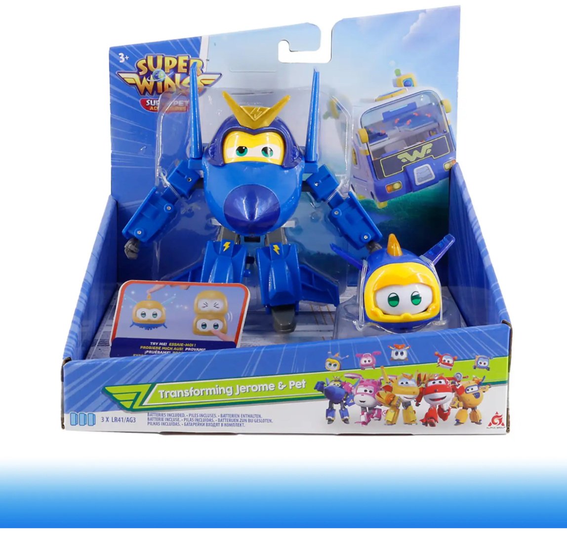 Трансформер Super Wings Набор Super Wings Джером с питомцем EU770443, высота 12.5 см купить,0