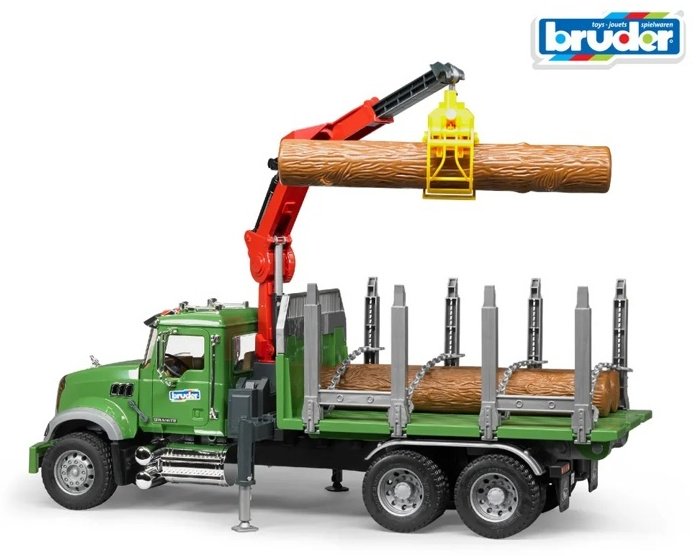 Спецтехника Bruder Лесовоз MACK зеленый купить,0