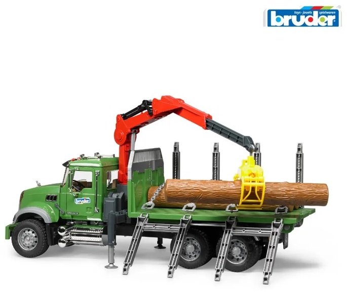 Спецтехника Bruder Лесовоз MACK зеленый купить,0