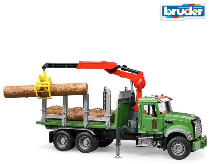 Спецтехника Bruder Лесовоз MACK зеленый купить,0