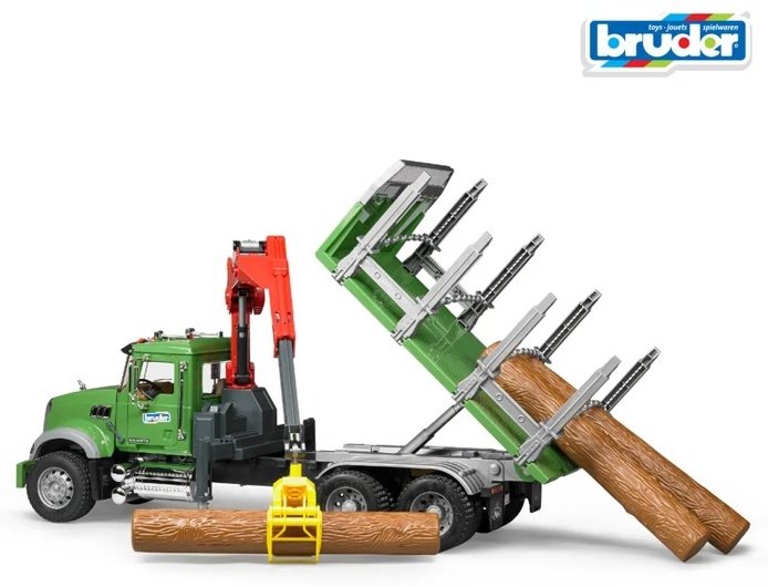 Спецтехника Bruder Лесовоз MACK зеленый купить,0