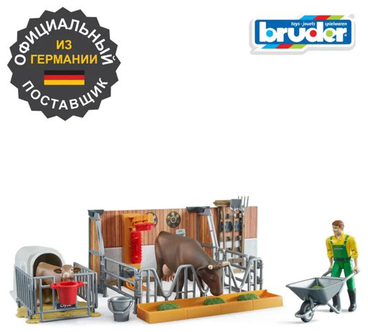 Набор Bruder Фермер с коровой купить,NaN