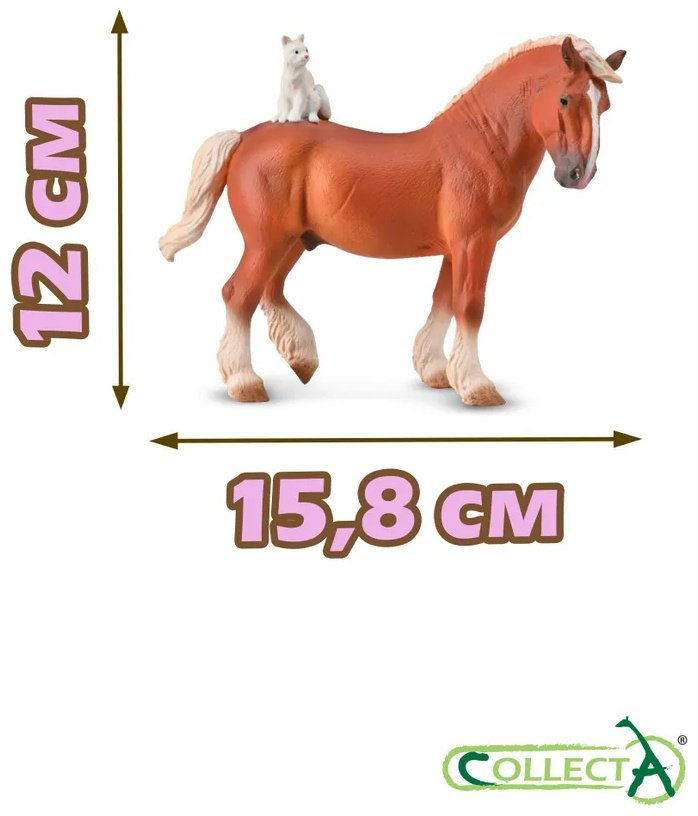 Фигурка Collecta Лошадь с кошкой, XL 12 см 1 шт