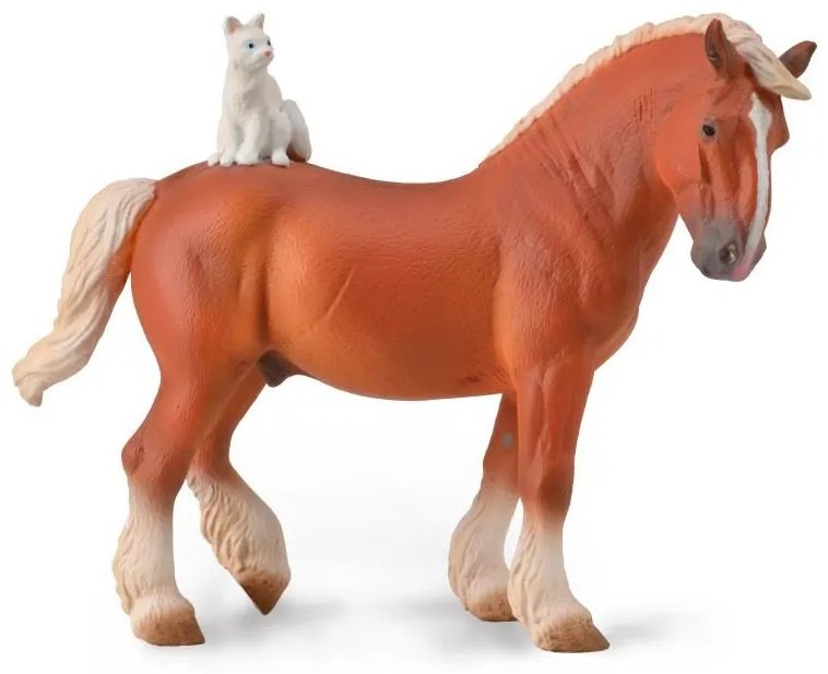 Фигурка Collecta Лошадь с кошкой, XL 12 см 1 шт
